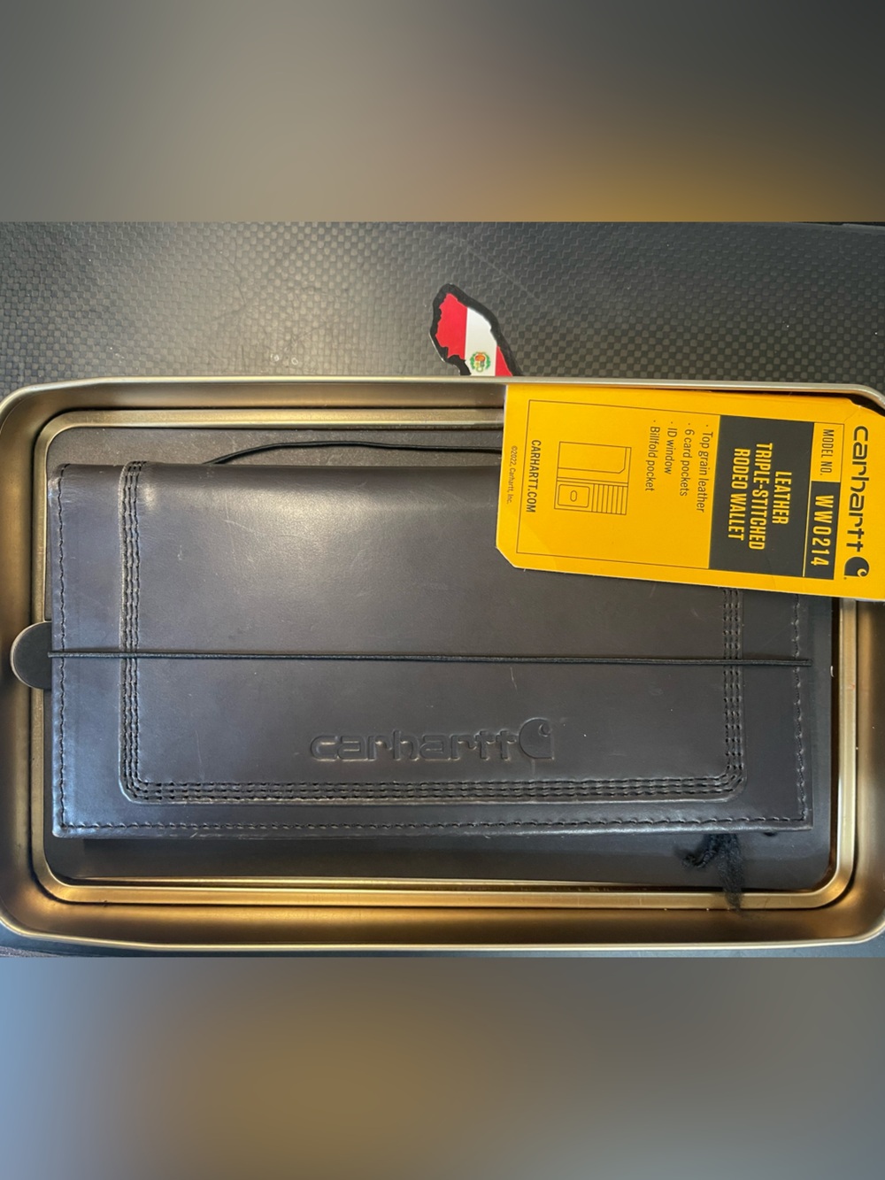 Carhartt Men's Tri-Fold Leather Wallet - Dark Brown